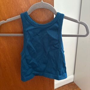 Crop Blue Sleeveless Top